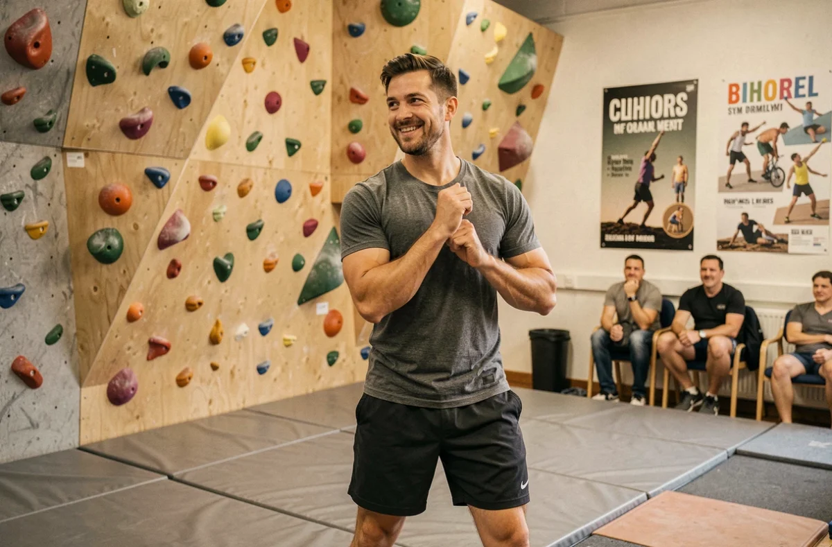 Gymnase d'escalade Accrosport Bihorel avec mur de blocs et prises colorées