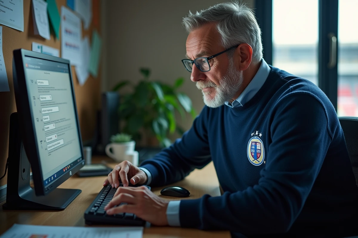 Administrateur de club saisissant ses identifiants sur son ordinateur